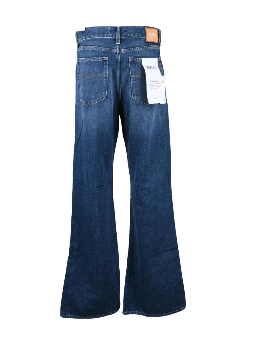 Replay Wide Leg Jeans With Contemporary Design And Fluid Drape