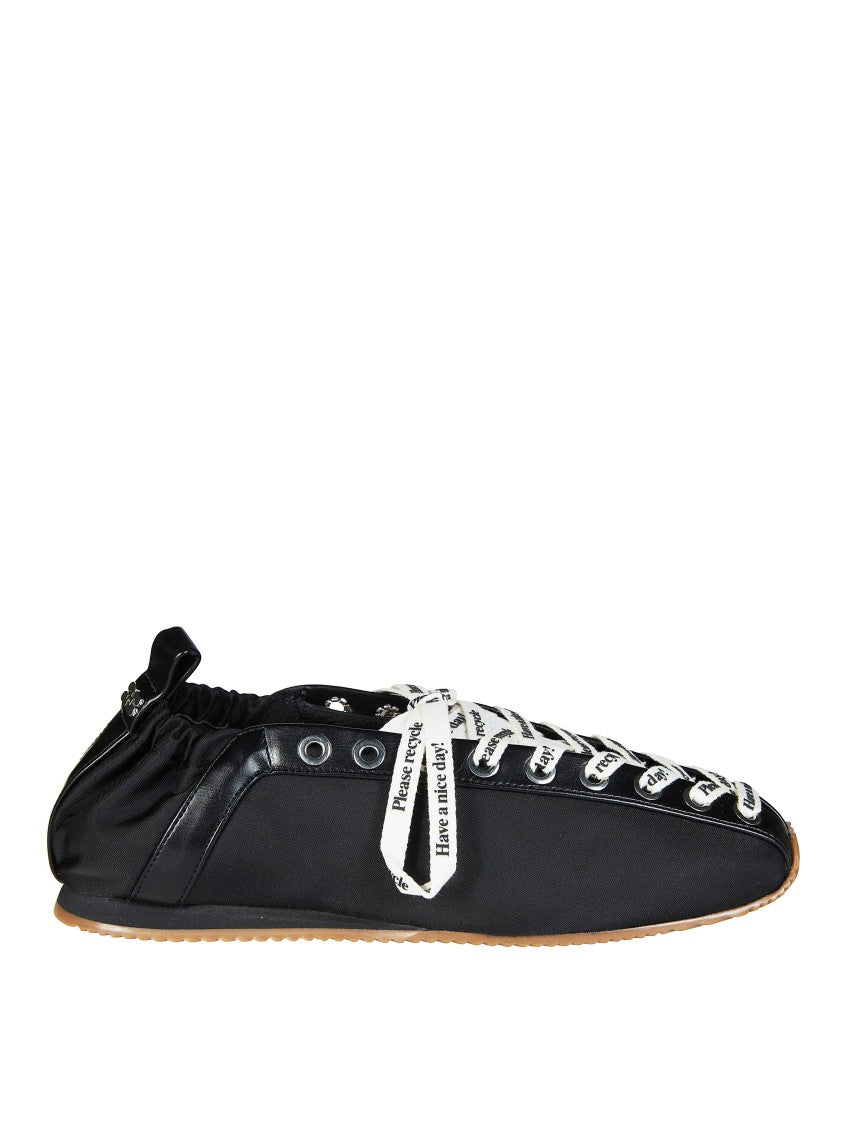 Ganni Nylon Laces Elastic Heel Flats
