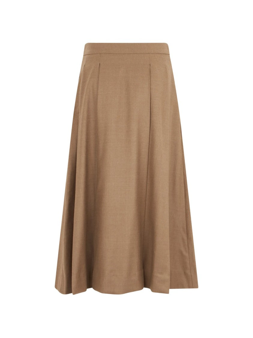 Incotex Flared Pleated Knee-Length Midi Skirt
