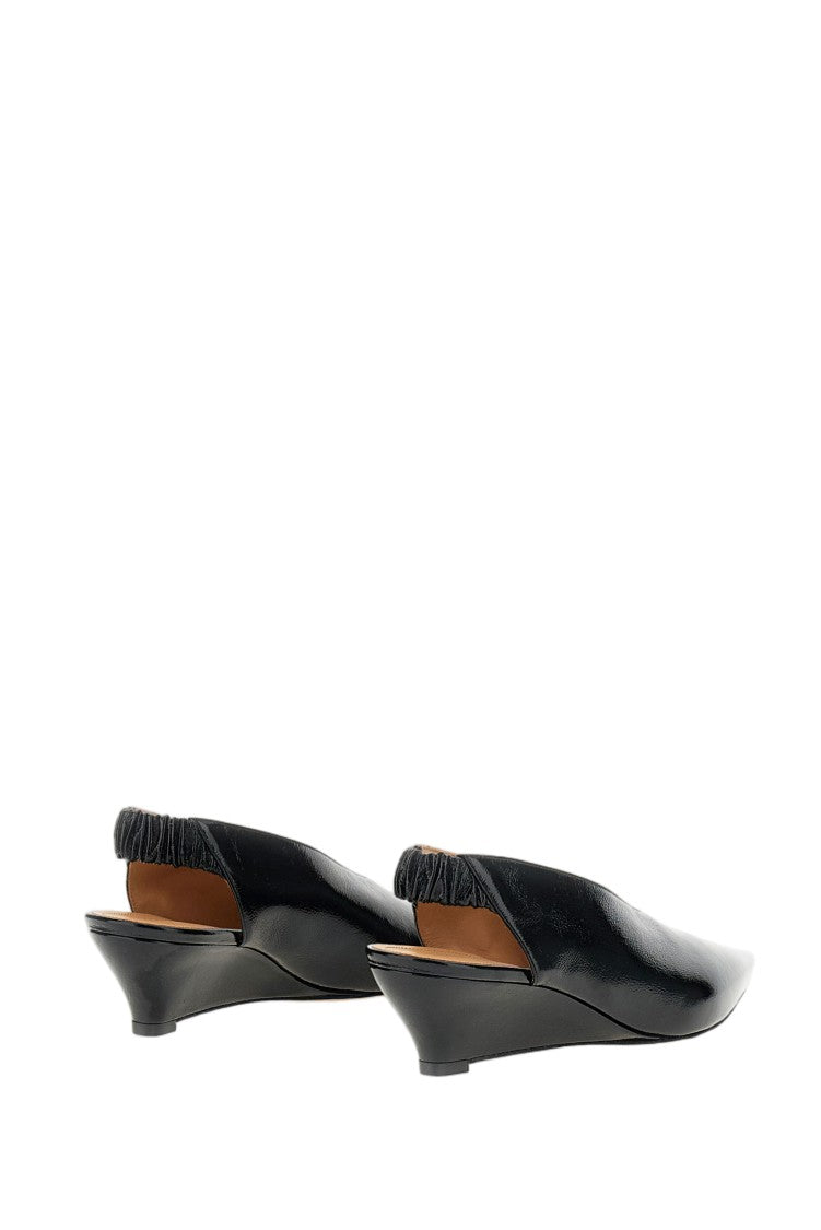 Odissi Black Maria Polished Leather Pumps