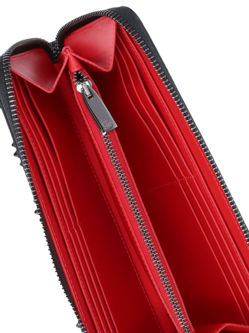 Christian Louboutin Continental Wallet In Textured Black Leather