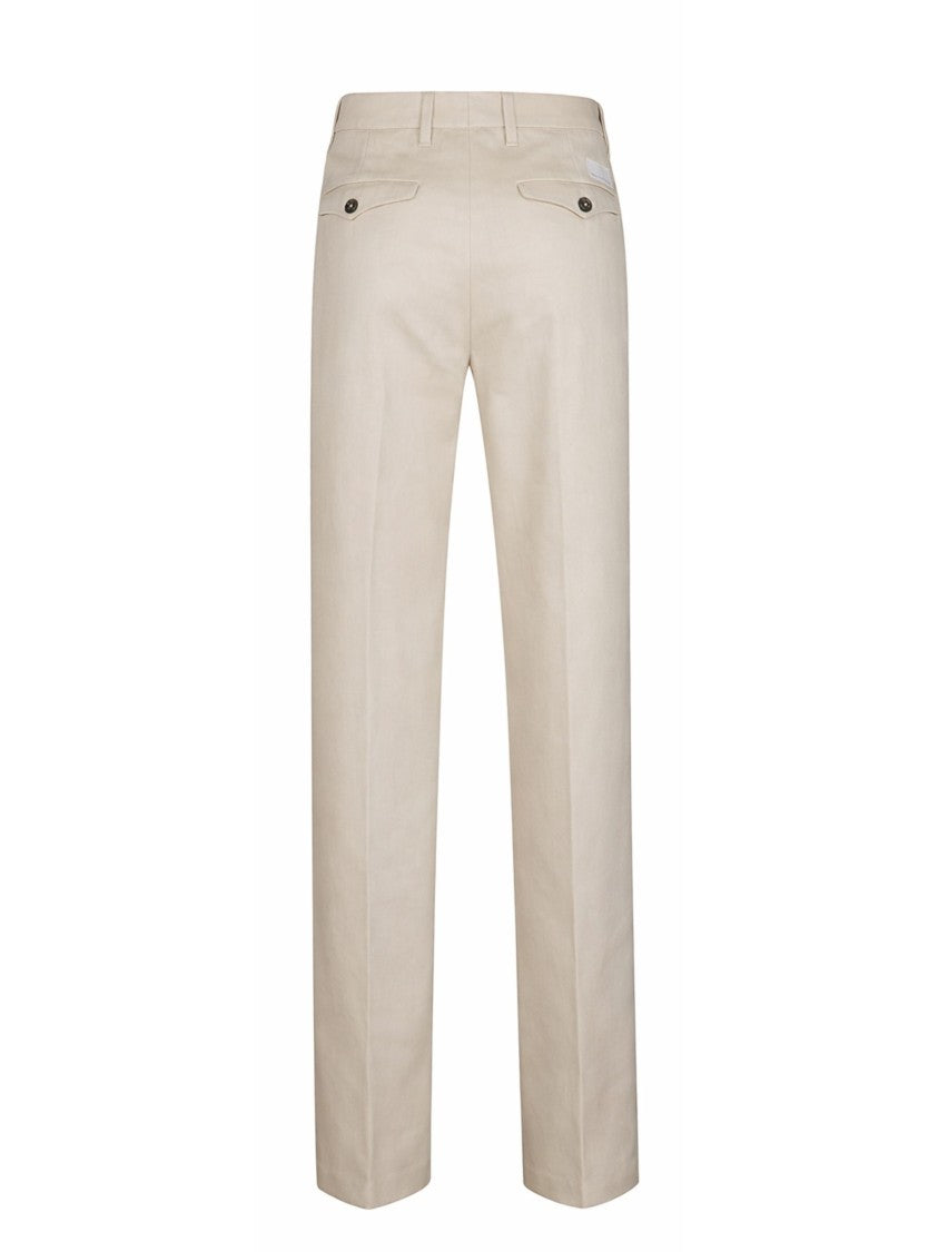 Nine In The Morning Beige Logo Detailing Straight Leg Pants