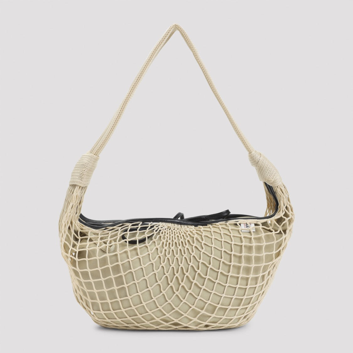 Lemaire Netted Beige Shoulder Bag With Woven Strap