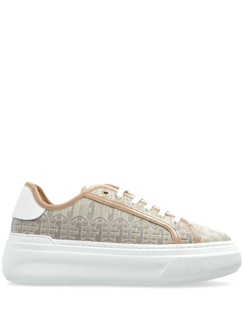 Furla Beige Textured Furla Nuage Sneakers