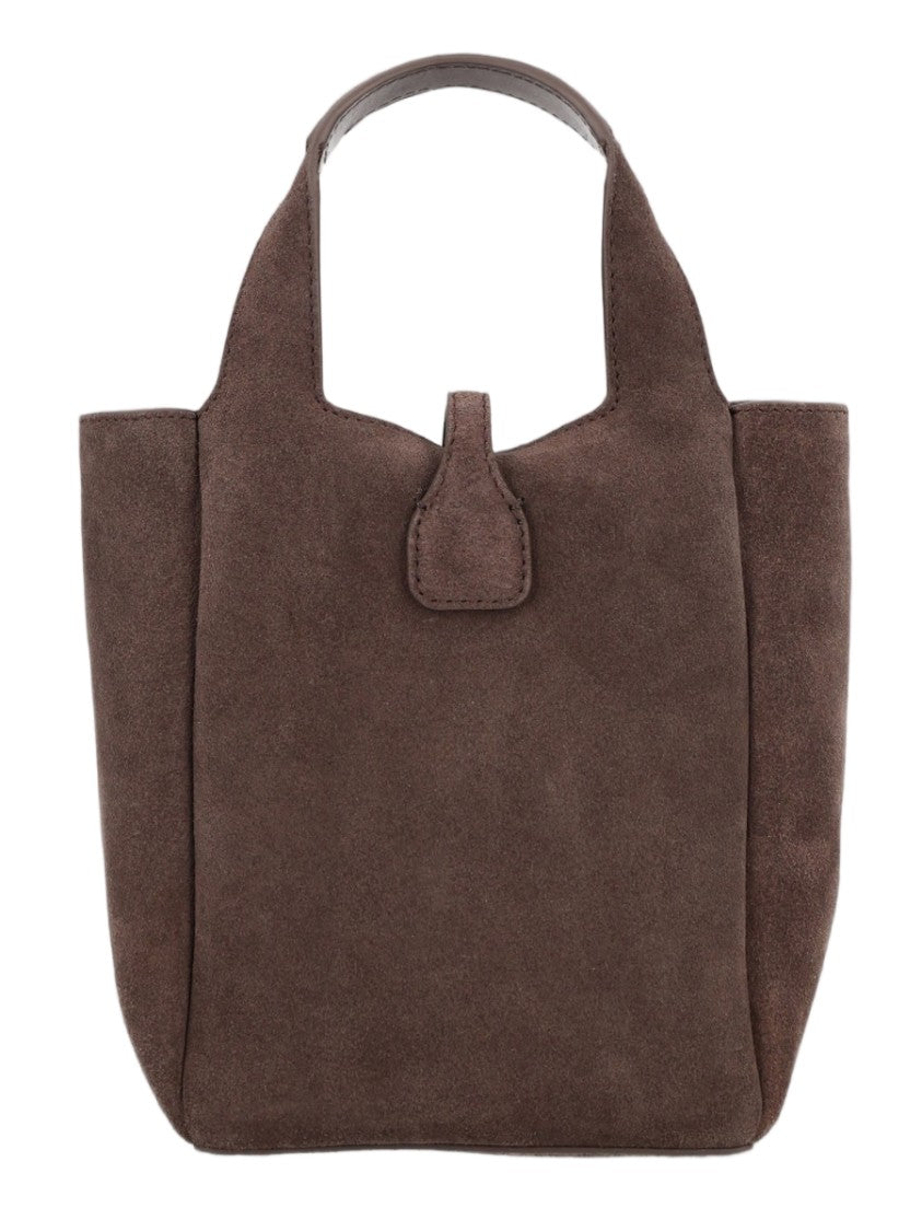 Hogan Mini Calfskin Tote Bag With Metallic 'H' Clasp