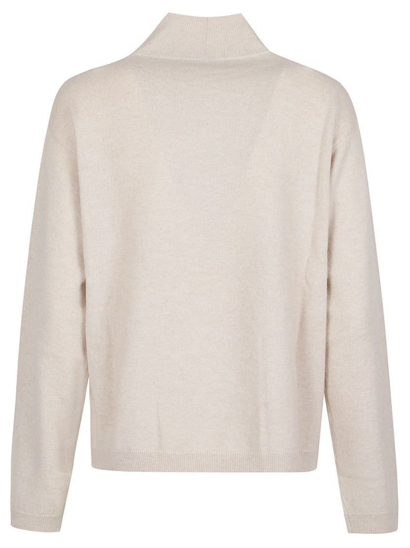 Fabiana Filippi Light Beige Turtle Neck Virgin Wool-Blend Turtleneck