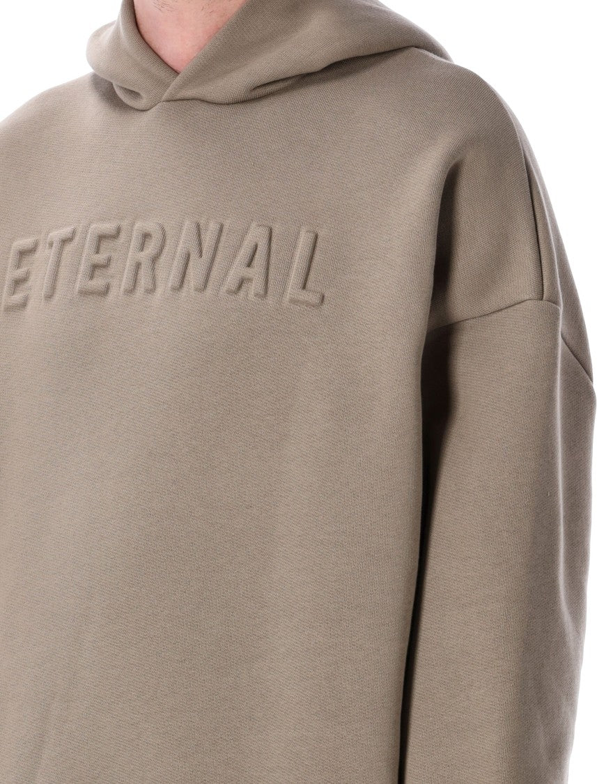 Fear Of God Relaxed Fit Dusty Beige Hoodie With Embossed Logo