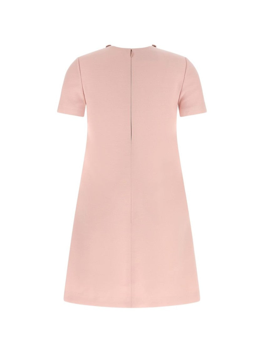 Valentino Garavani Pastel Pink A-Line Dress With Lace
