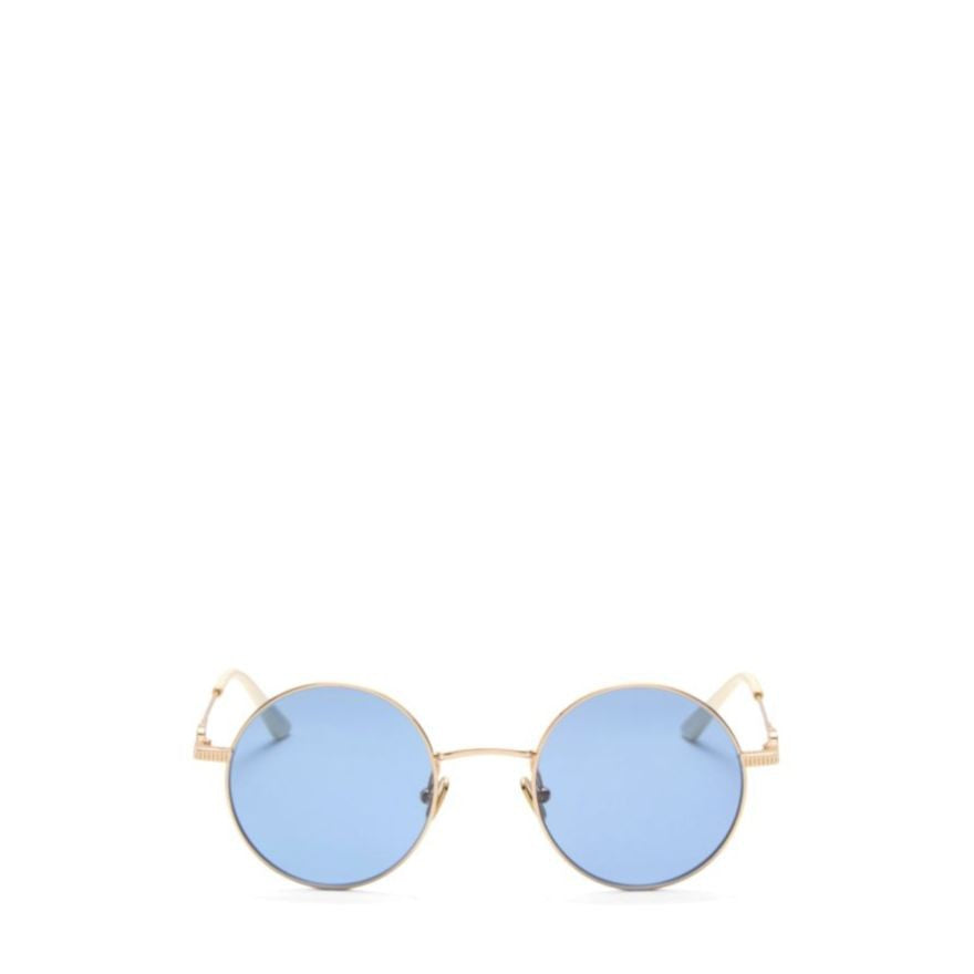 Valentino Vls-173 Gold Metal Round Sunglasses