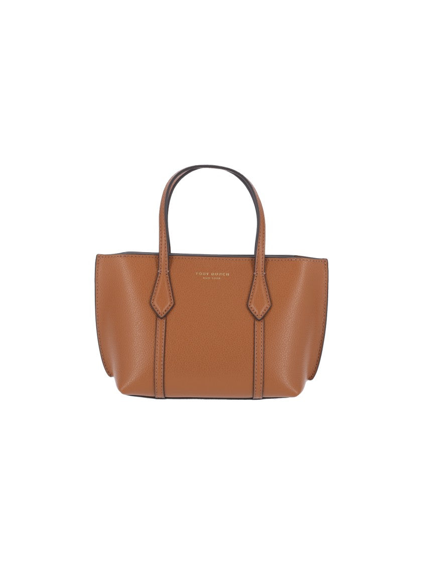 Tory Burch Structured Pebbled Handbag With Adjustable Strap