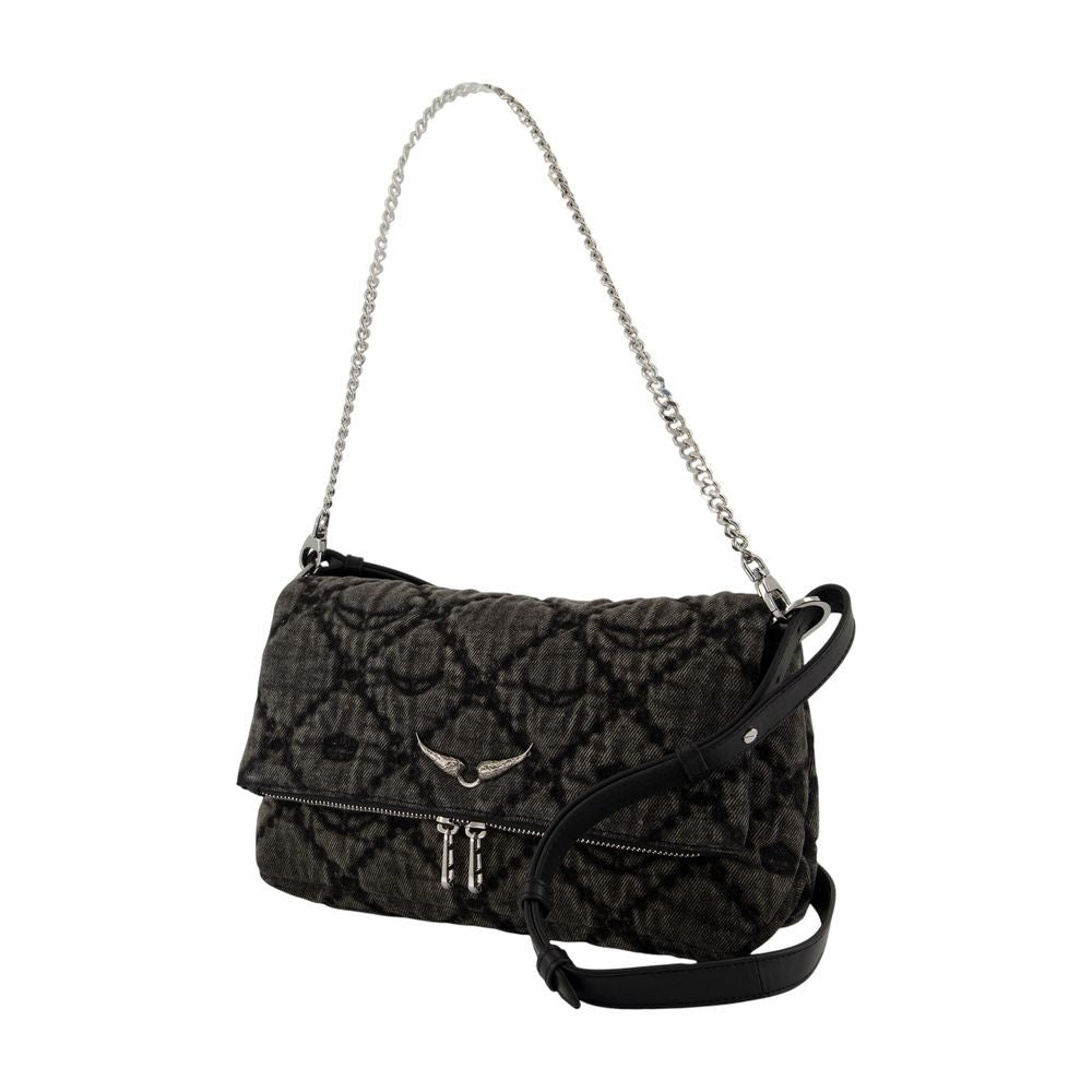 Zadig & Voltaire Rocky Ii Shoulder Bag - Cotton - Dark Grey