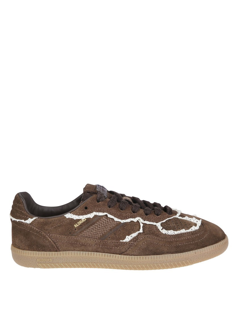 Alohas Crochet Chocolate Brown Suede Sneakers