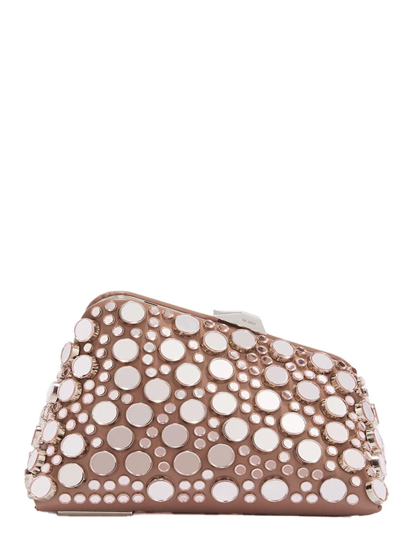 The Attico Mud-Calf Leather Mini Clutch With Shiny Studs
