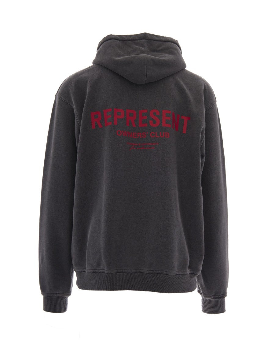 Represent Washed Black Owners Club Heavy Cotton Hoodie