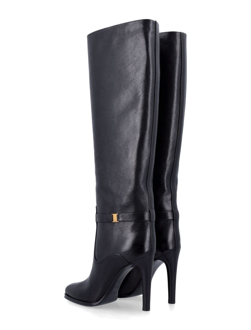 Saint Laurent Pointed Toe Ankle Strap Diane Boots