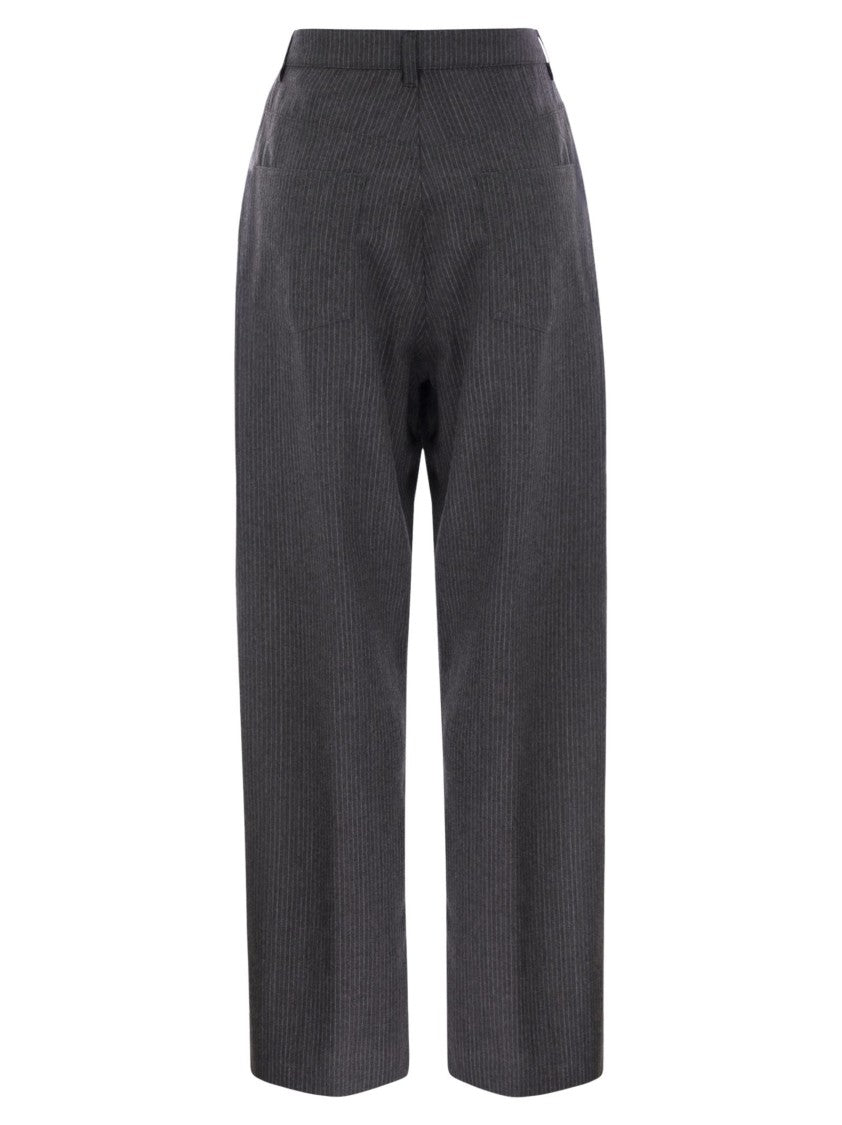 Fabiana Filippi 5-Pocket Virgin Wool Pinstripe Trousers