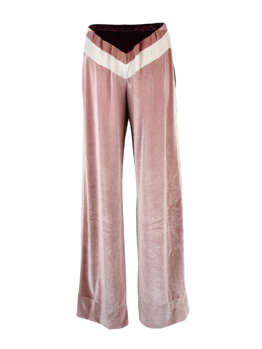 Palm Angels Velvet Tracksuit Pants With Chevron Detailing
