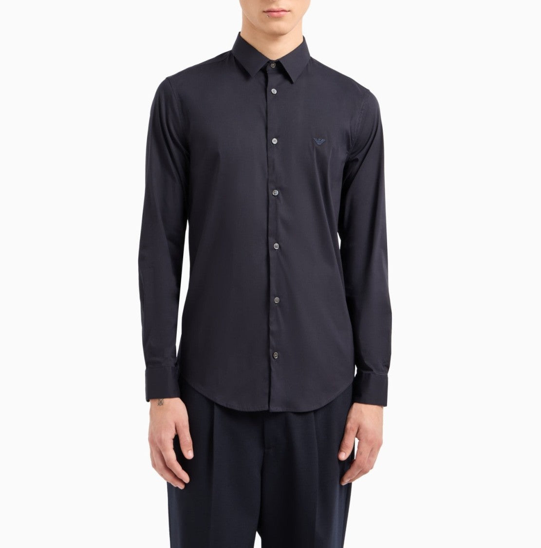 Emporio Armani Black Casual Shirt With Classic Collar