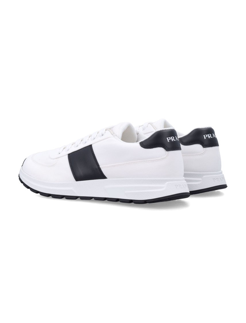 Prada Technical Fabric Sneakers With Contrasting Leather Band