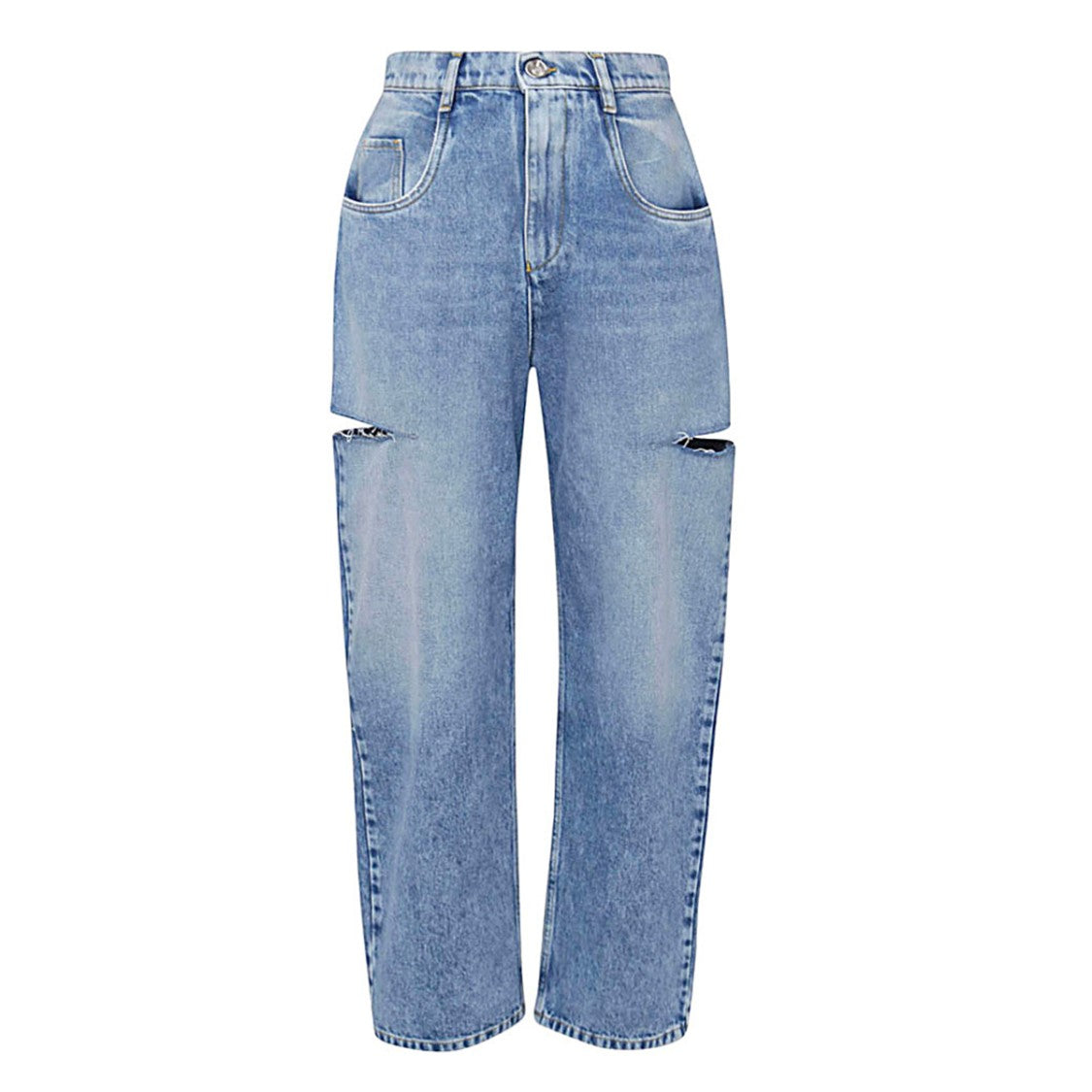 Maison Margiela Blue Cotton Denim Jeans With Cut-Out Detailing