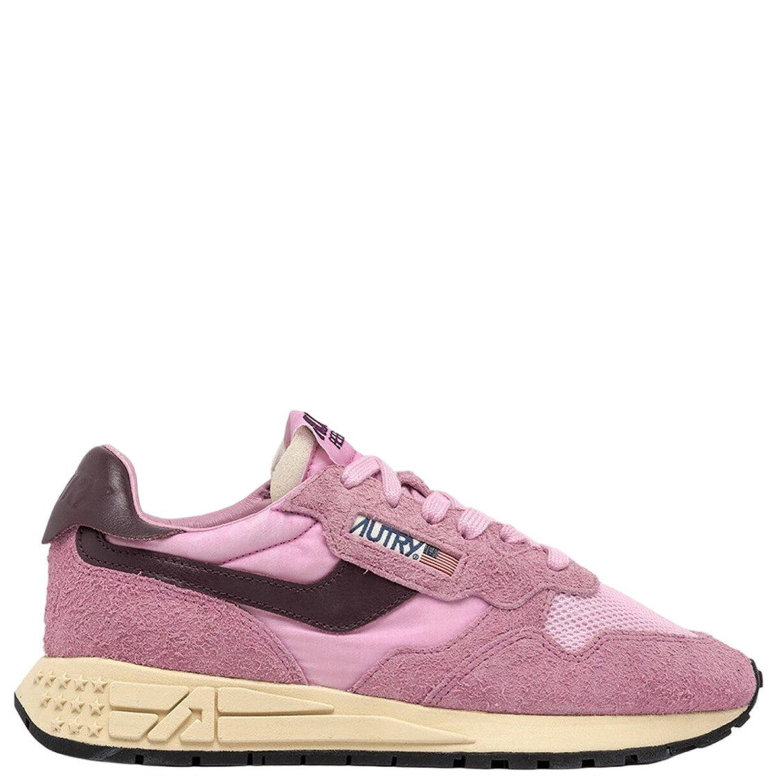 Autry Panel-Designed Suede And Nylon Sneakers With Rubber Sole