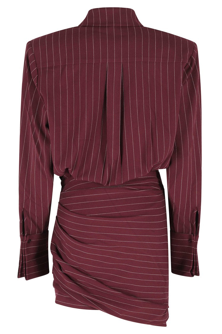 Retrofête Mini Burgundy Dress With Shirt Collar