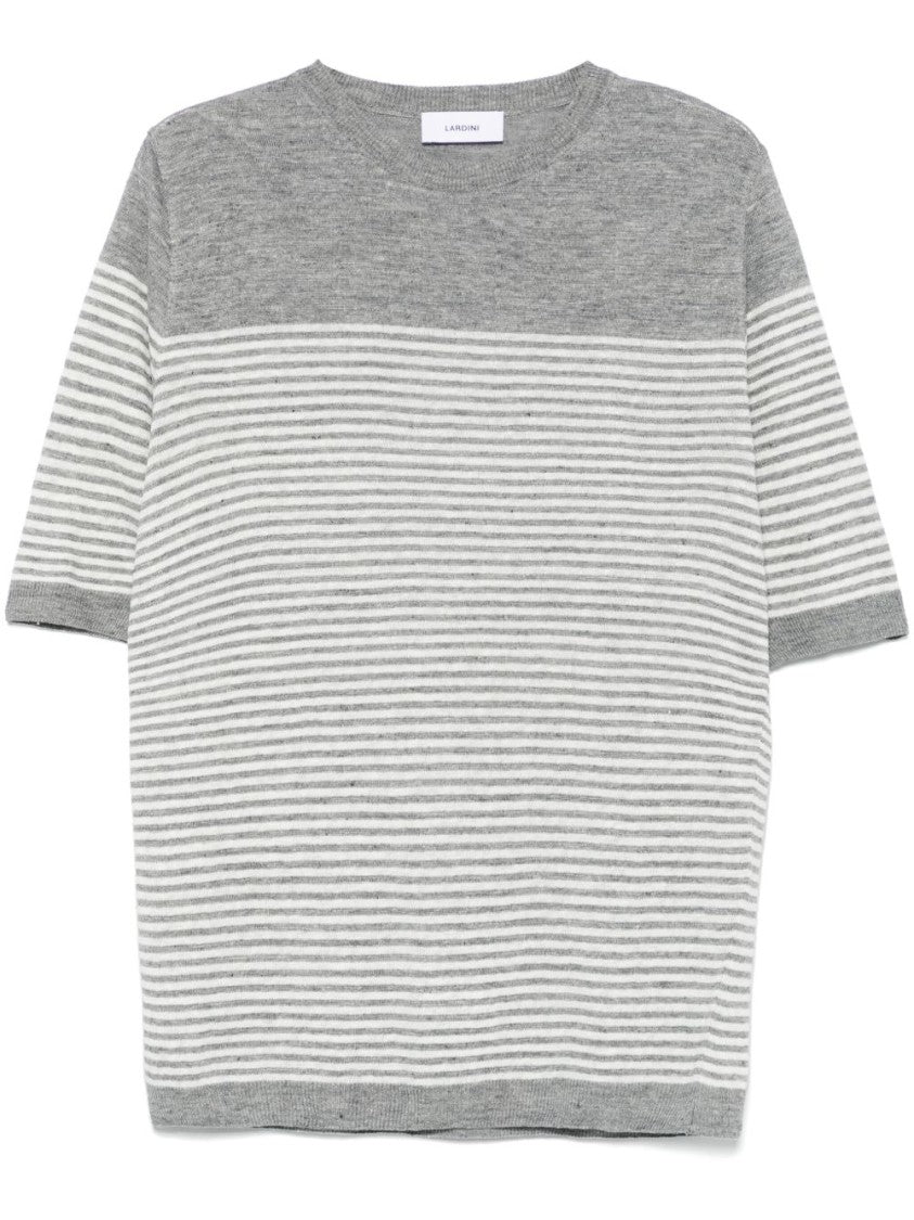 Lardini Horizontal Striped Lightweight T-Shirt With Round Neckline