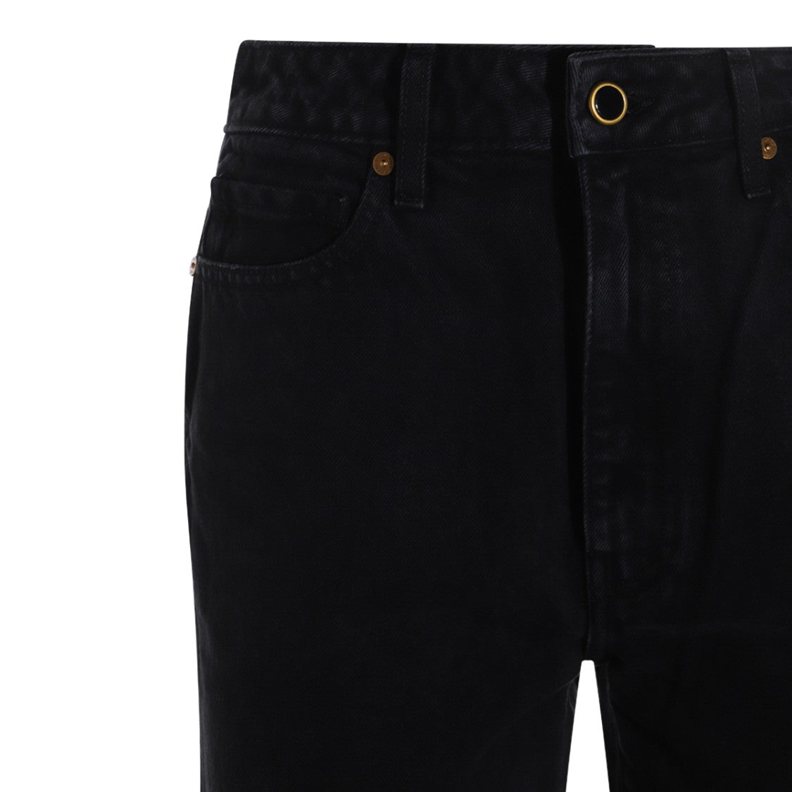 Khaite Straight-Leg High-Waist Black Denim Jeans With Classic Five-Pocket Styling