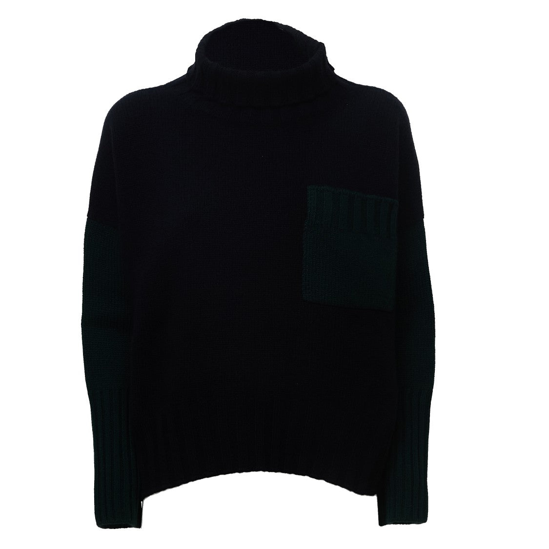 Be You Oversized Patch-Pocket Turtleneck Sweater