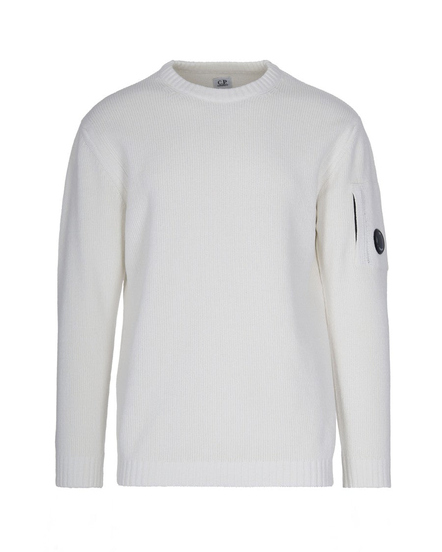 C.P. Company White Gauze Crewneck Sweater