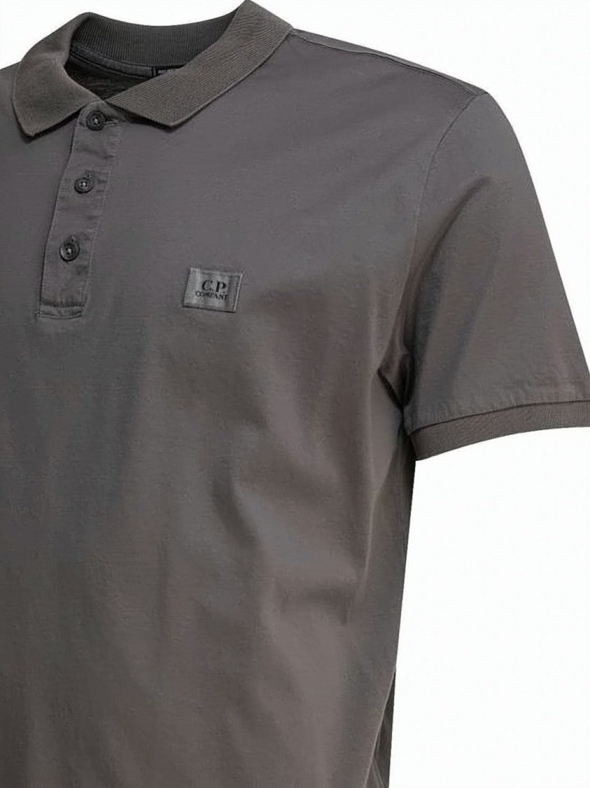 C.P. Company Classic Grey Polo Shirt With Minimalist Design