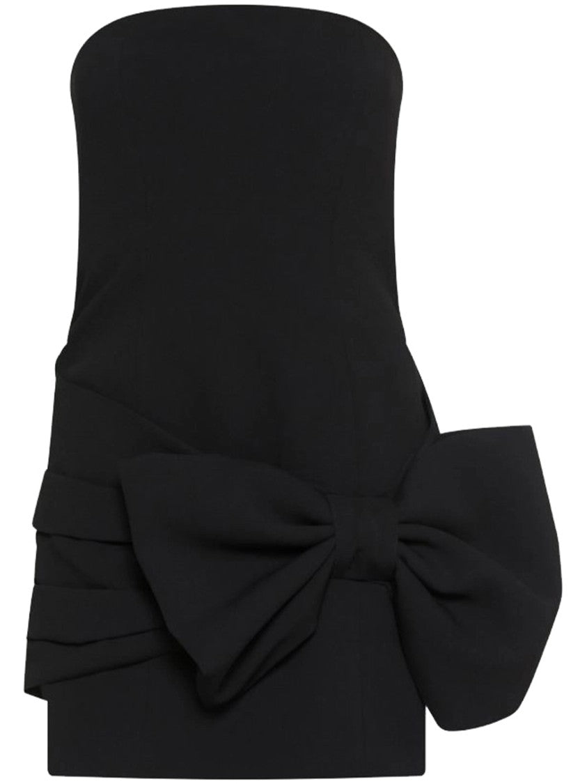 Marella Brown Editore Strapless Mini Bow Dress