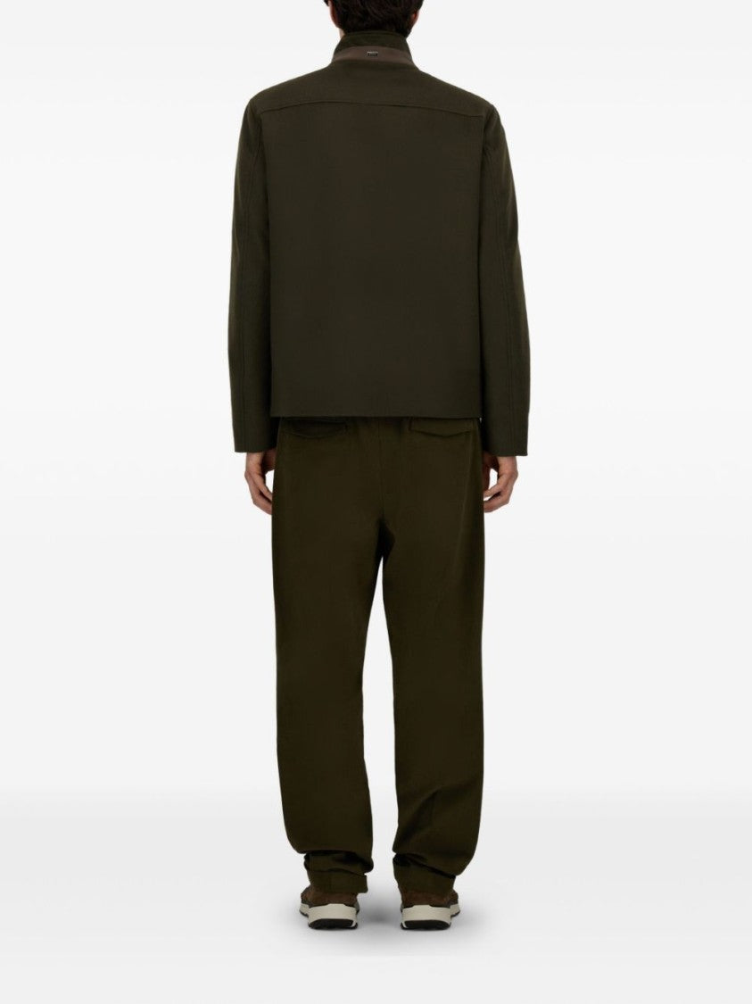 Herno Olive Green Cashmere Field Jacket