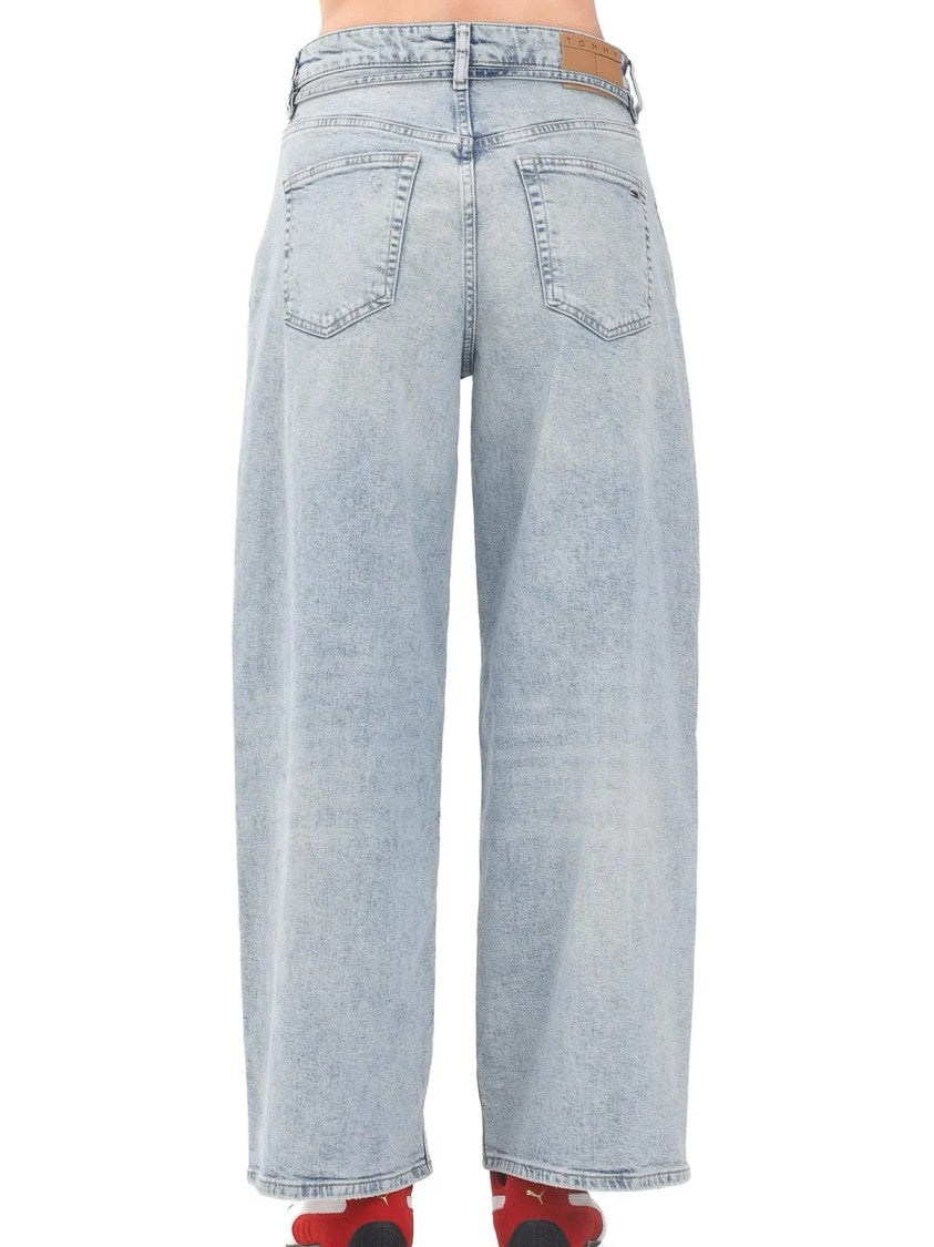 Tommy Jeans Light Blue Cotton-Blend Loose Jeans