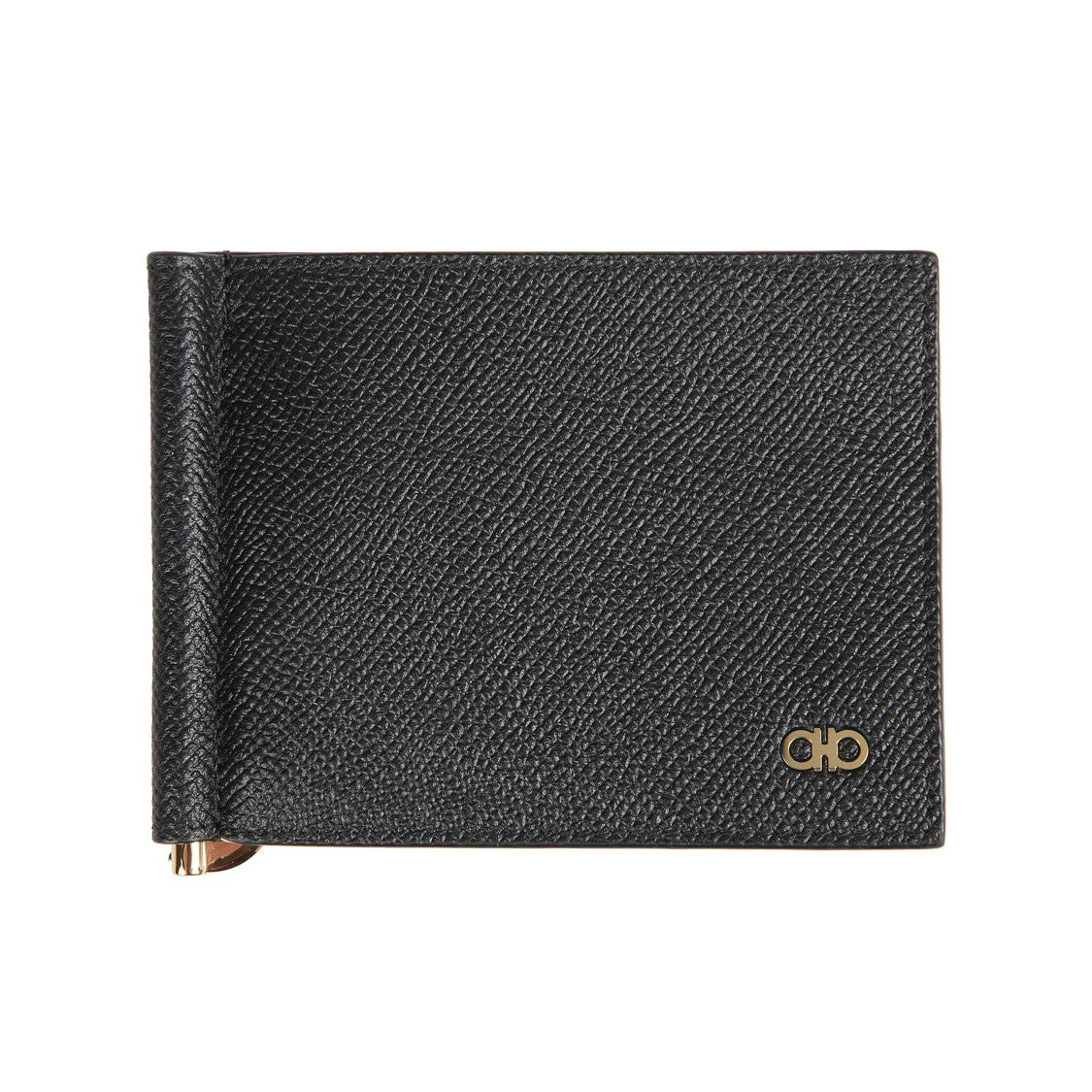 Ferragamo Compact Wallet With Micro Gancio Texture