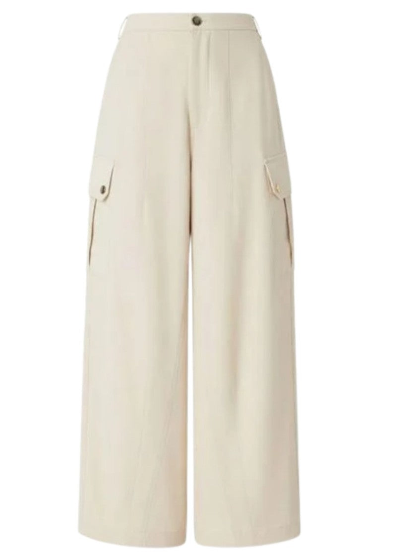 Pinko Cotton Wide-Leg Cropped Pants