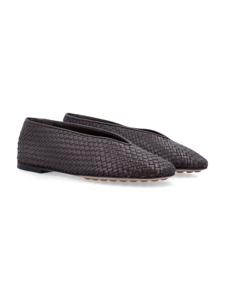 Bottega Veneta Woven Leather Rosa Ballerina