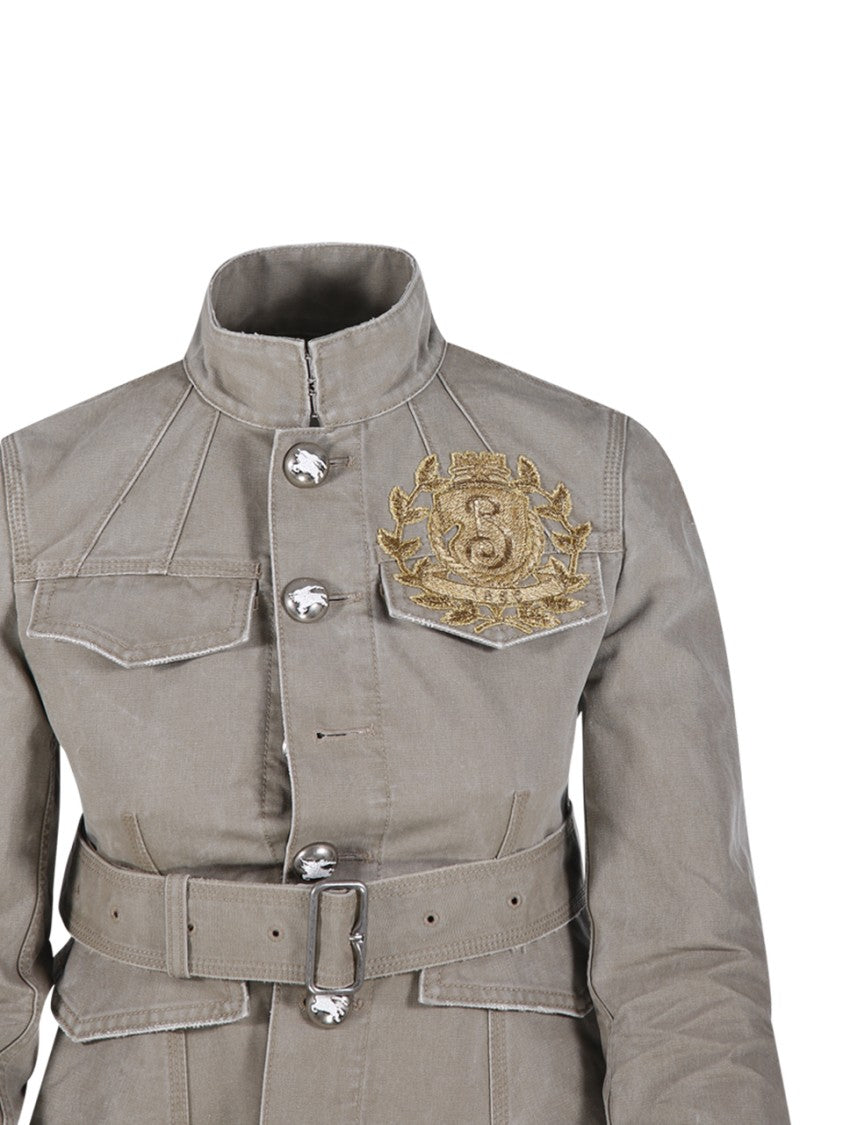 Burberry Cropped Jacket With High Collar