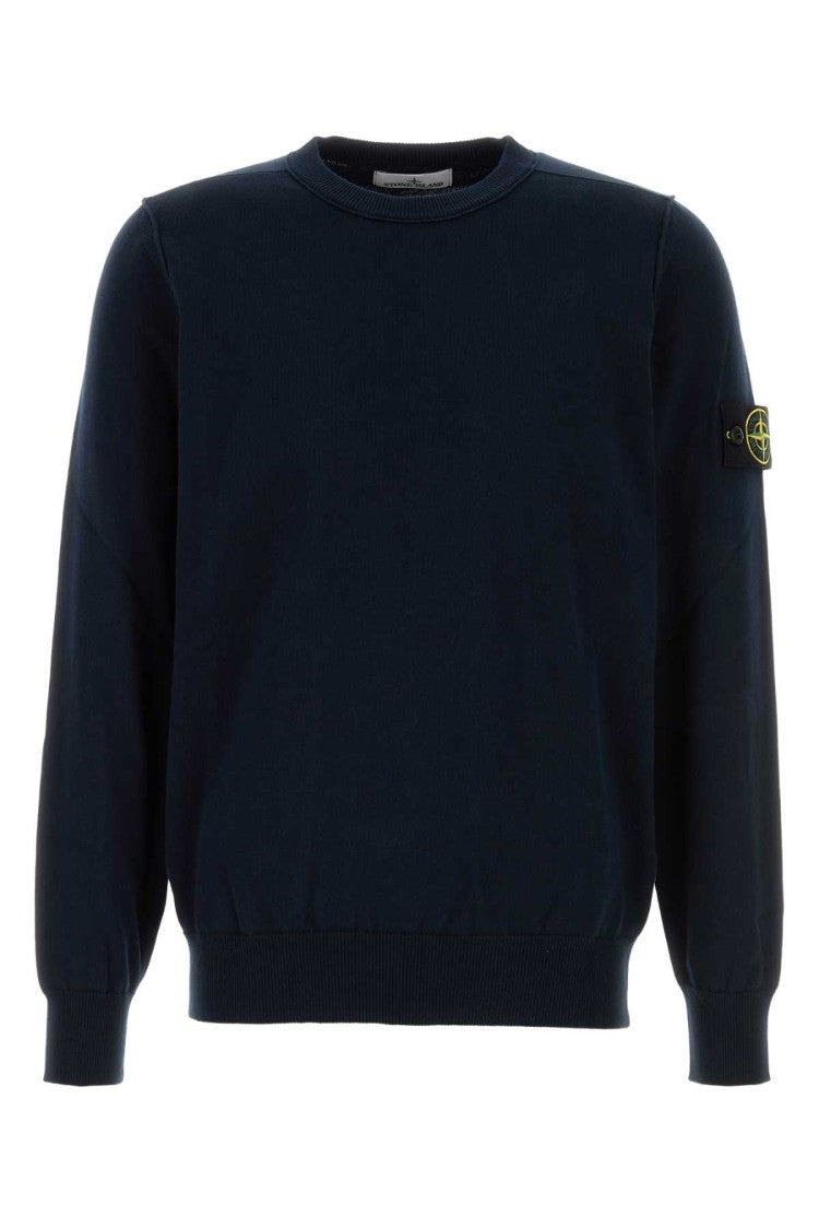 Stone Island Dark Blue Cotton Sweater