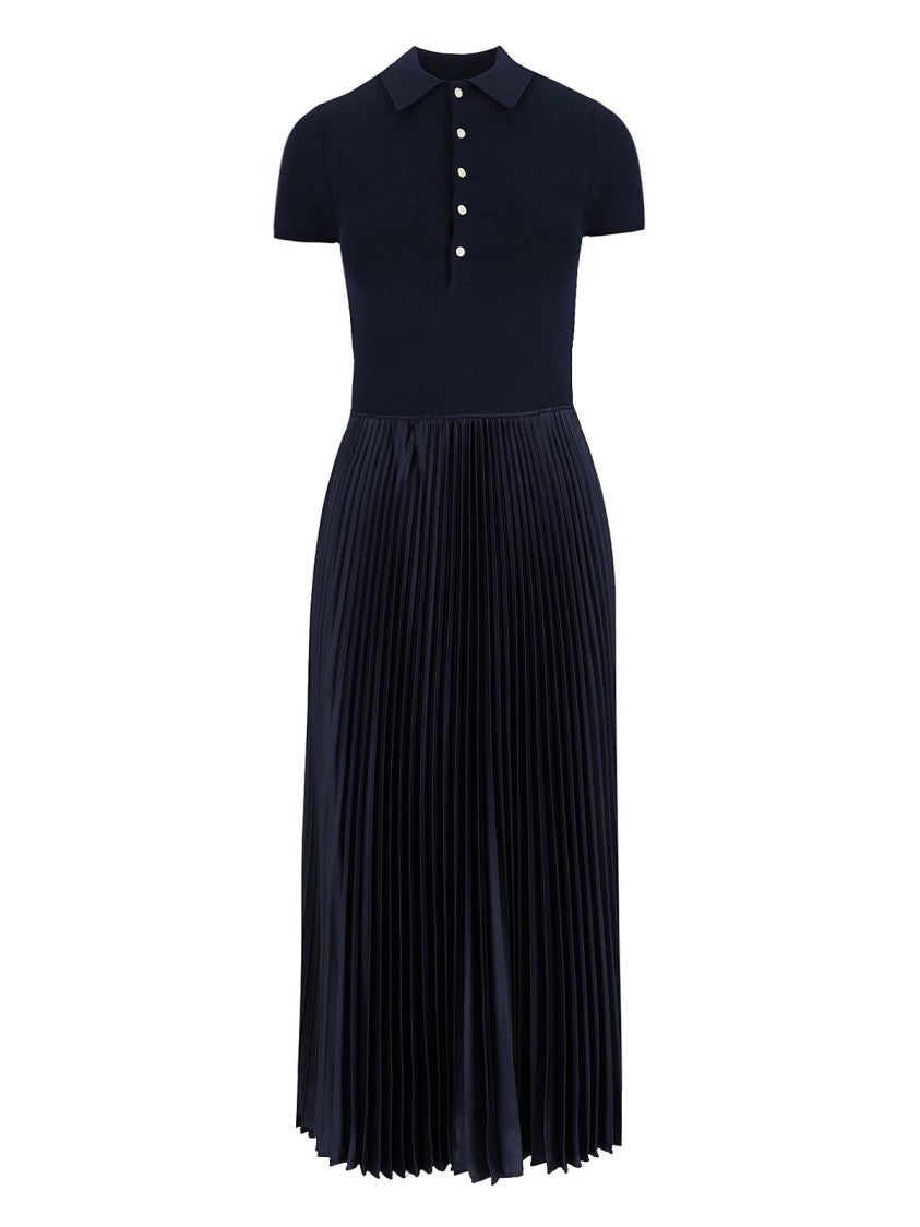 Polo Ralph Lauren Pleated Maxi Dress With Classic Collar
