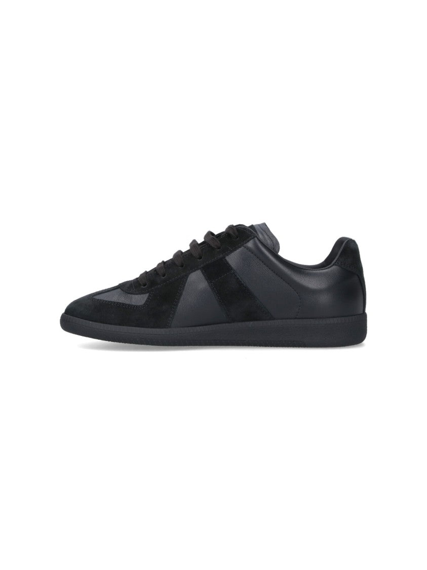 Maison Margiela Black Replica Suede Panel Leather Sneakers