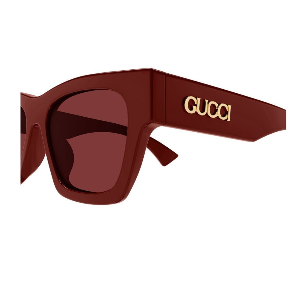 Gucci Gg1835s Linea Name Of Brand Square Cat-Eye Sunglasses In Burgundy Recycled Acetate