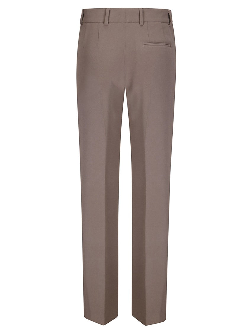Alberto Biani Straight Leg Brown Trousers With Classic Waist