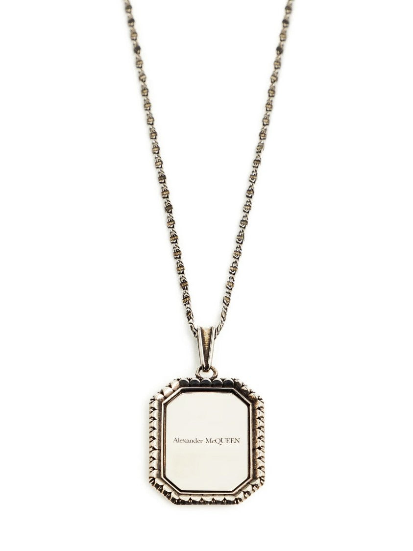Alexander Mcqueen Plate Medallion Cameo Chain Necklace