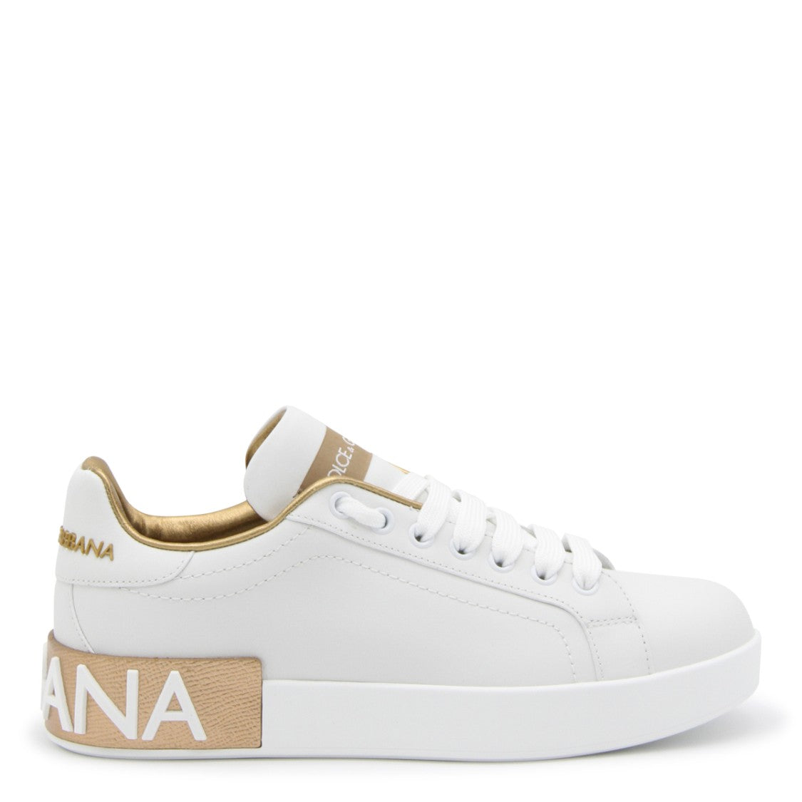 Dolce & Gabbana White Leather Portofino Sneakers