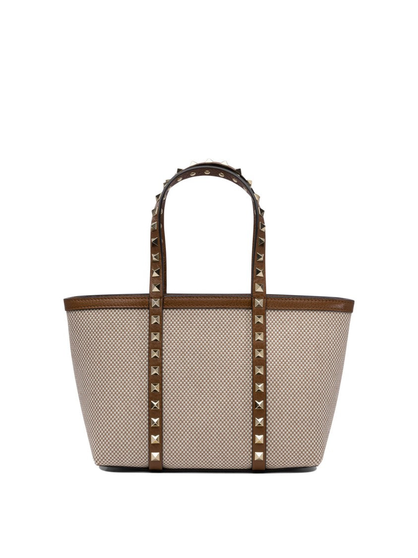Valentino Garavani Structured Woven Canvas Tote