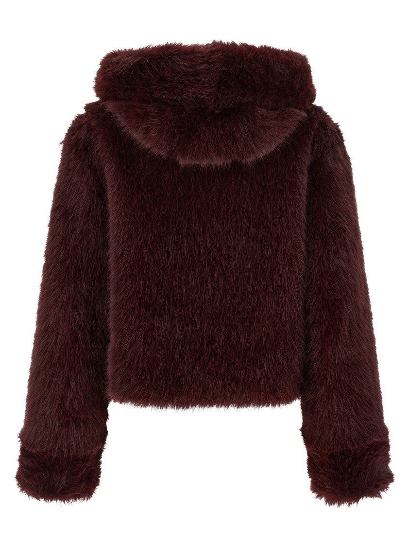 B&B Couture Cropped Faux Fur Jacket With Plush Texture