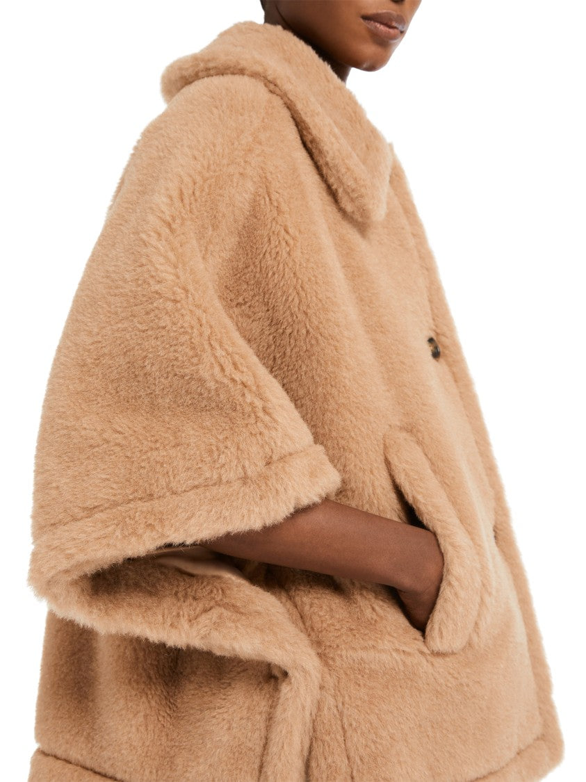 Max Mara Relaxed Silhouette Camel Coat With Oversized Sleeves