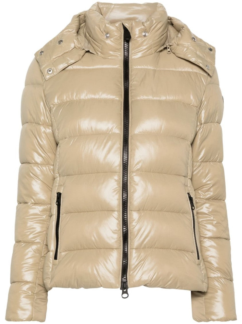 Save The Duck Glossy Quilted Jacket With Detachable Hood