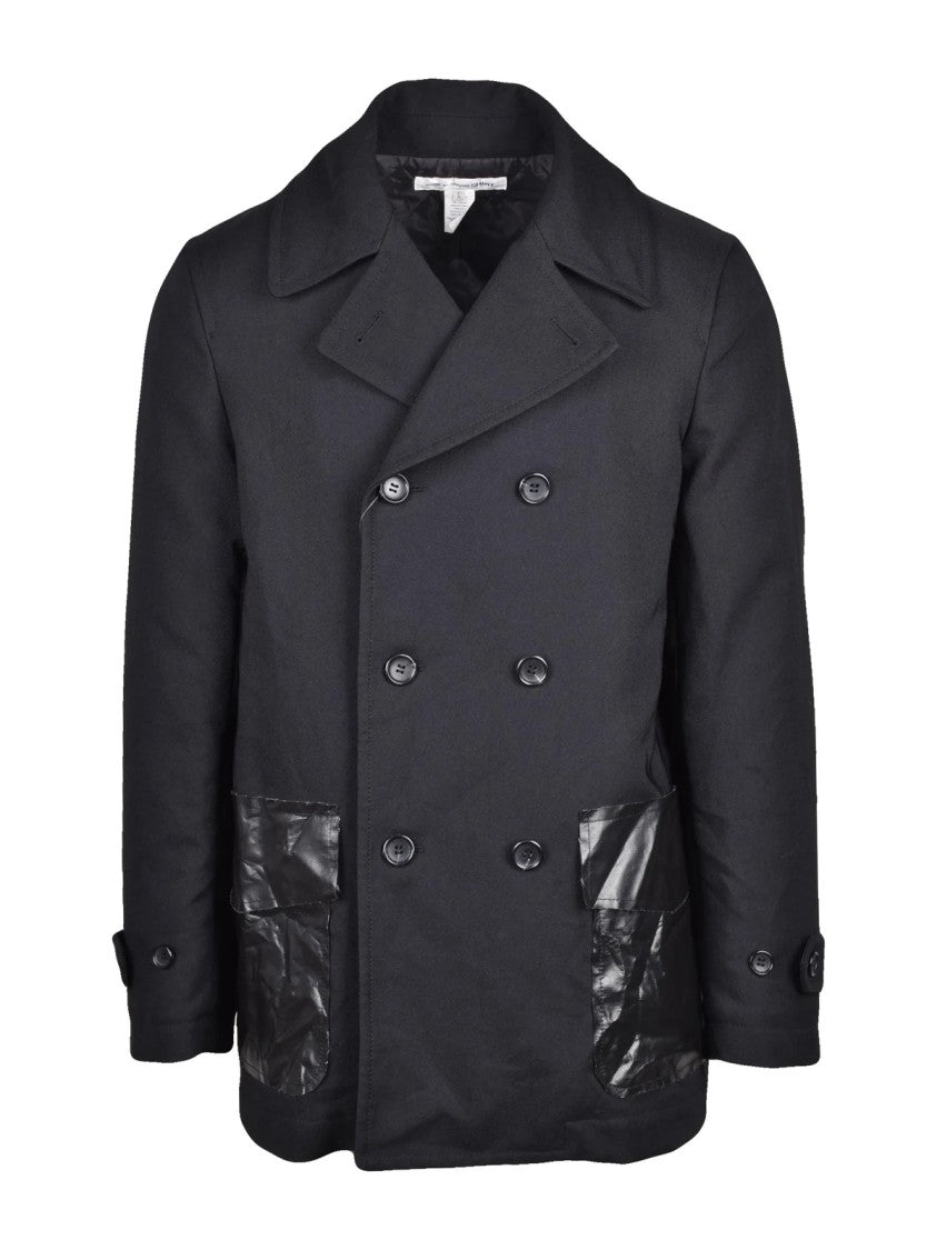 Comme Des Garçons Black Eva Quilted Button Peacoat